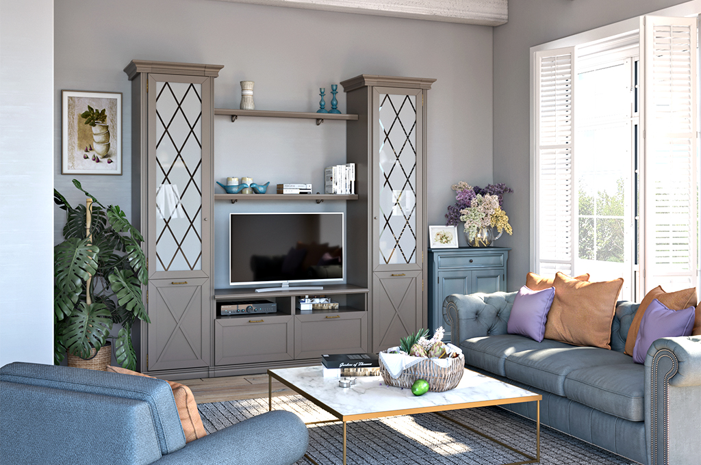 Гостиная из коллекции Кантри в Сером цвете Гостиная из коллекции Кантри в Сером цвете